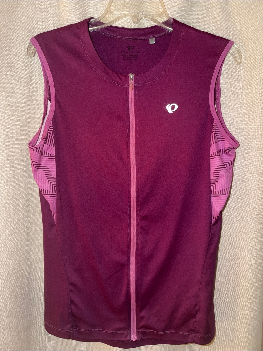 Pearl Izumi Plum and Pink Sleeveless Cycling Jersey - Full Zip XL women’s